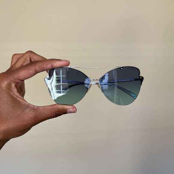 Tiffany & Co. Silver and Blue Sunglasses - Picture 9 of 12